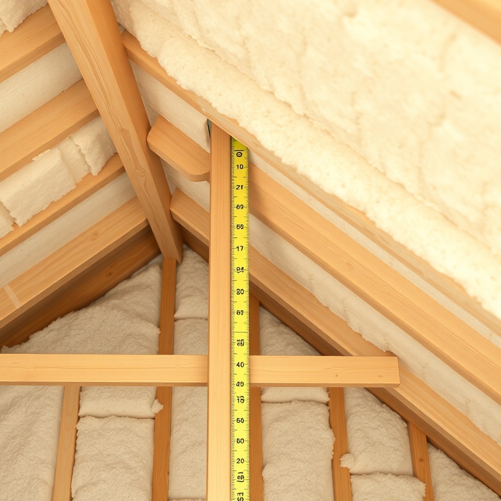 <photorealistic photo of a roof section with Knauf Insulation Smartwool between wooden raf