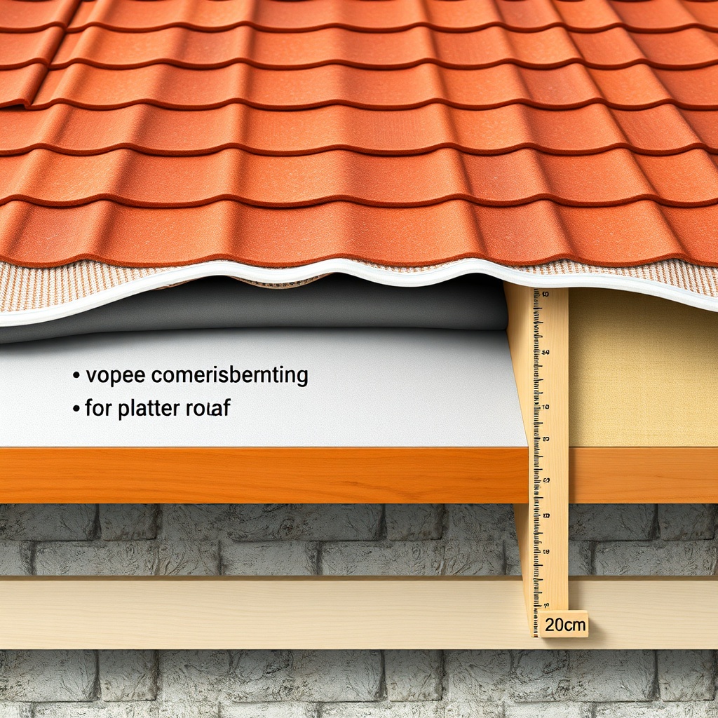 A photorealistic cross-section illustration of an insulated roof showing the layers: roof